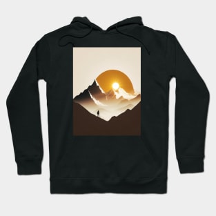 Silhouette of mountain and sunset Hoodie